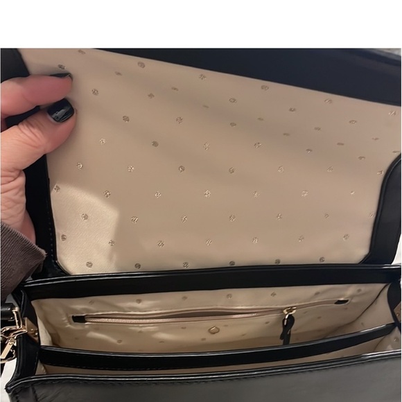 Kate Spade Black Leather Satchel Handbag Crossbody GoldTone hardware Business - Picture 8 of 16
